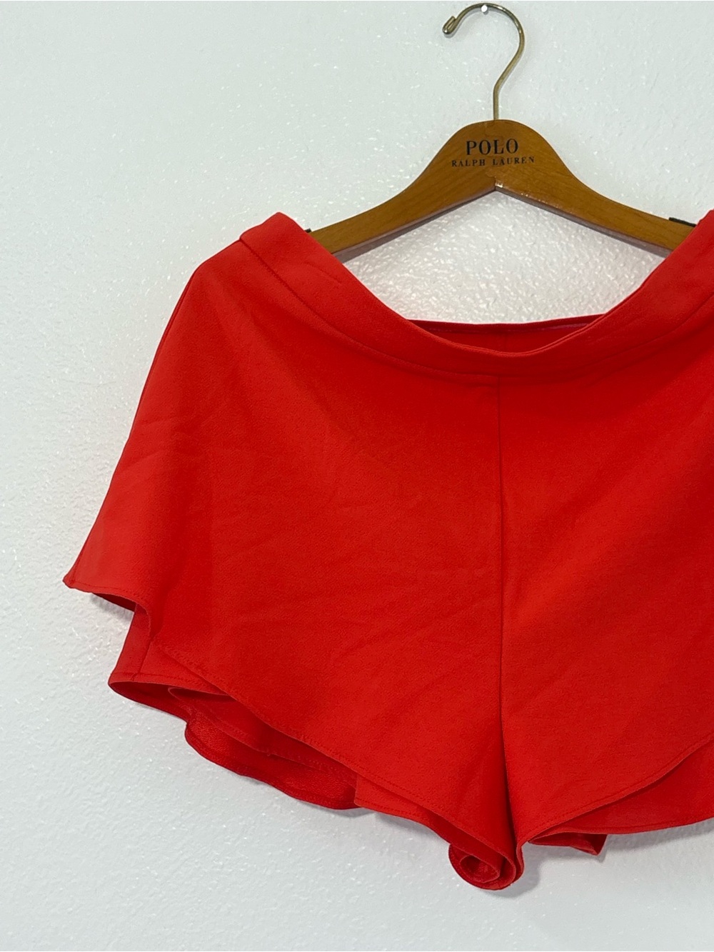 Zara Red Asymmetric Ruffle Mini Skort Size L - Picture 2 of 7